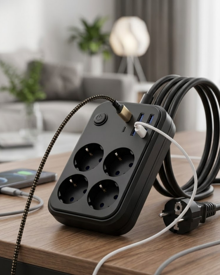 Akım Korumalı Çoklu Priz 4 USB 2 Type C 4 Priz Güvenli ve Hızlı Şarj - Lisinya