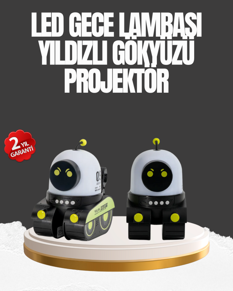 YamanHobi Bluetooth Hoparlörlü Yıldız Projektör Otomatik Döner 3 Parlaklık Modlu