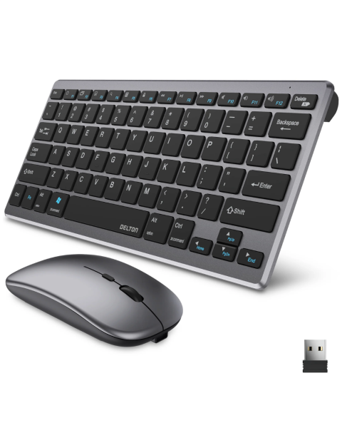 Bluetooth ve 2.4G Destekli Kablosuz Klavye Mouse Seti Şarj Edilebilir