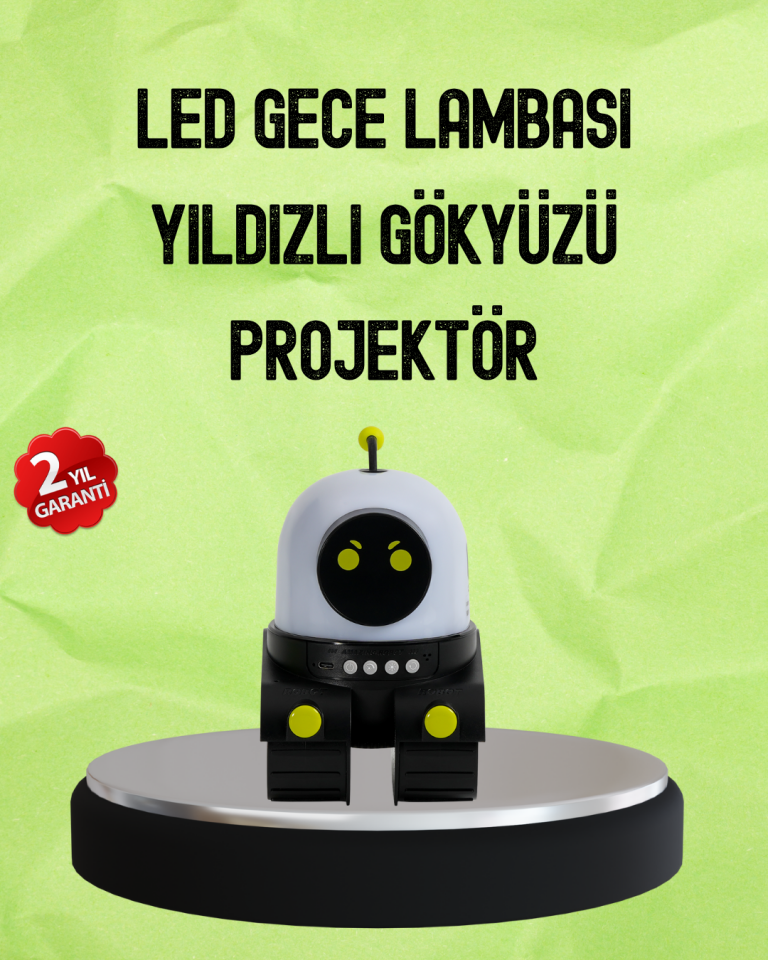 YamanHobi Bluetooth Hoparlörlü Yıldız Projektör Otomatik Döner 3 Parlaklık Modlu