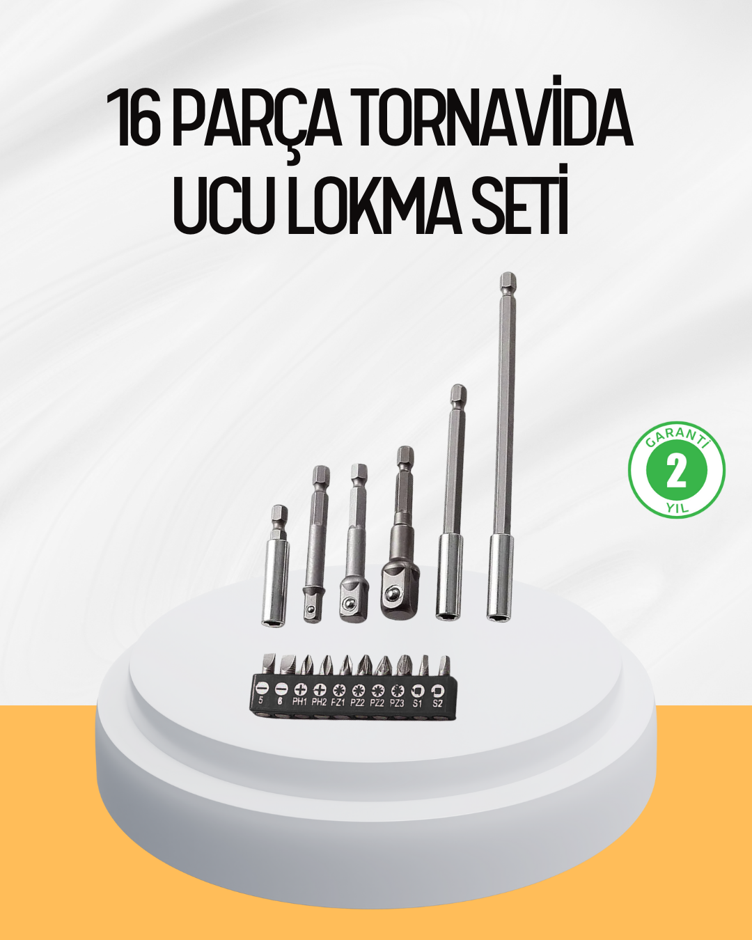 Ergonomik 16 Parça Bits Tornavida Uç ve Adaptör Seti - Lisinya