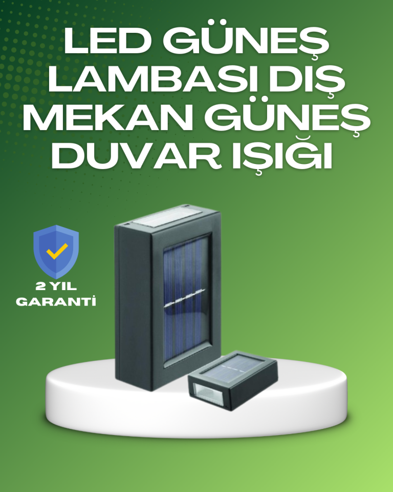 YamanHobi Solar LED Duvar Lambası 3 Işık Modlu IP65 600 mAh