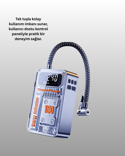 6000mAh Bataryalı LED Ekranlı Akıllı Hava Kompresörü - Lisinya
