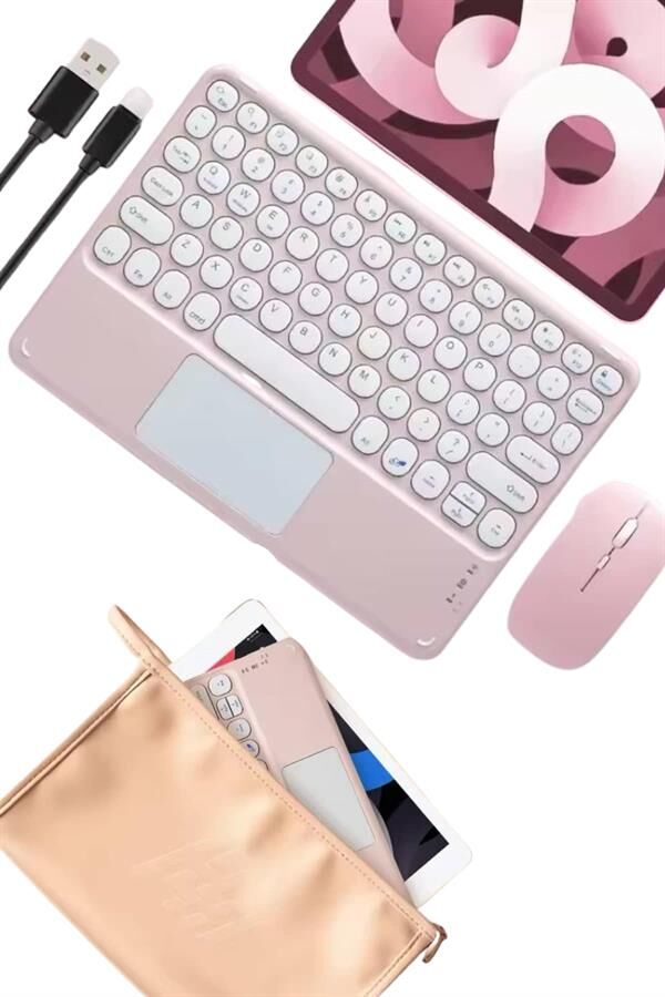 Bluetooth Touchpad Klavye Ultra İnce Taşınabilir Q Klavye - Lisinya
