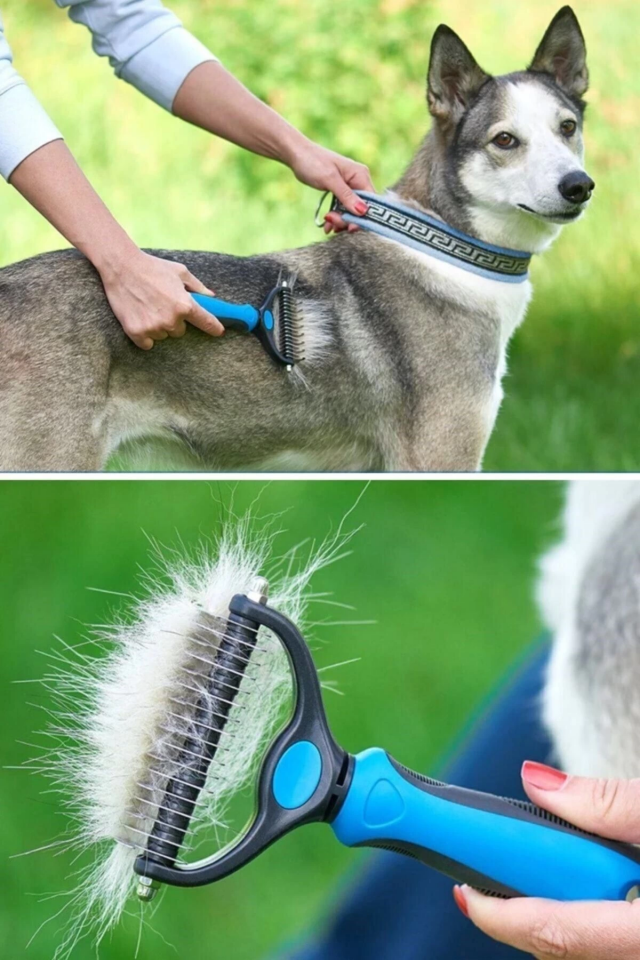 Plastik Saplı Metal Kedi Köpek Bakım Kıtık Tüy Topak Açıcı Tarak 1Adet ( Lisinya )