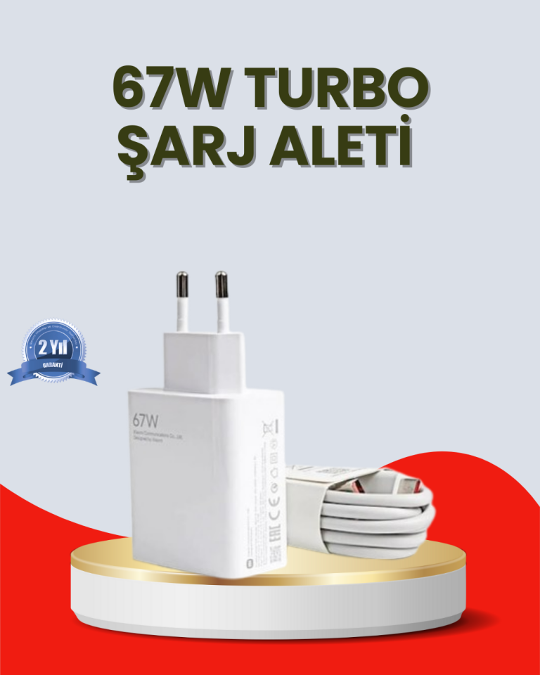 67 Watt Ultra Hızlı Şarj Adaptörü  Redmi 9 10 12C Uyumlu - Lisinya