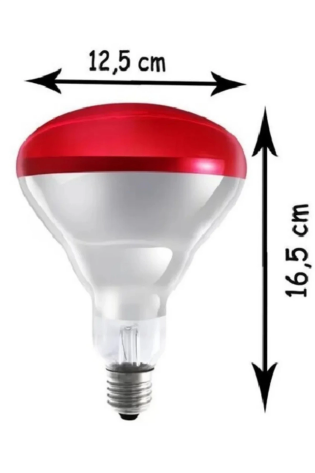 250W Kızılötesi (infrared) Isıtıcılı Hayvan Isıtma ve Kuluçka Lambası (Kırmızı Işık) E27 (Kalın Duy) ( Lisinya )
