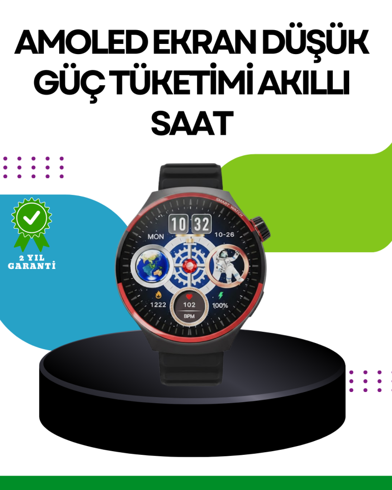 Spor ve Sağlık Takipli Akıllı Saat Kablosuz Şarj - YamanHobi