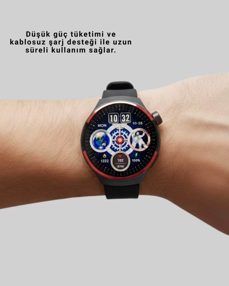 Spor ve Sağlık Takipli Akıllı Saat Kablosuz Şarj - YamanHobi