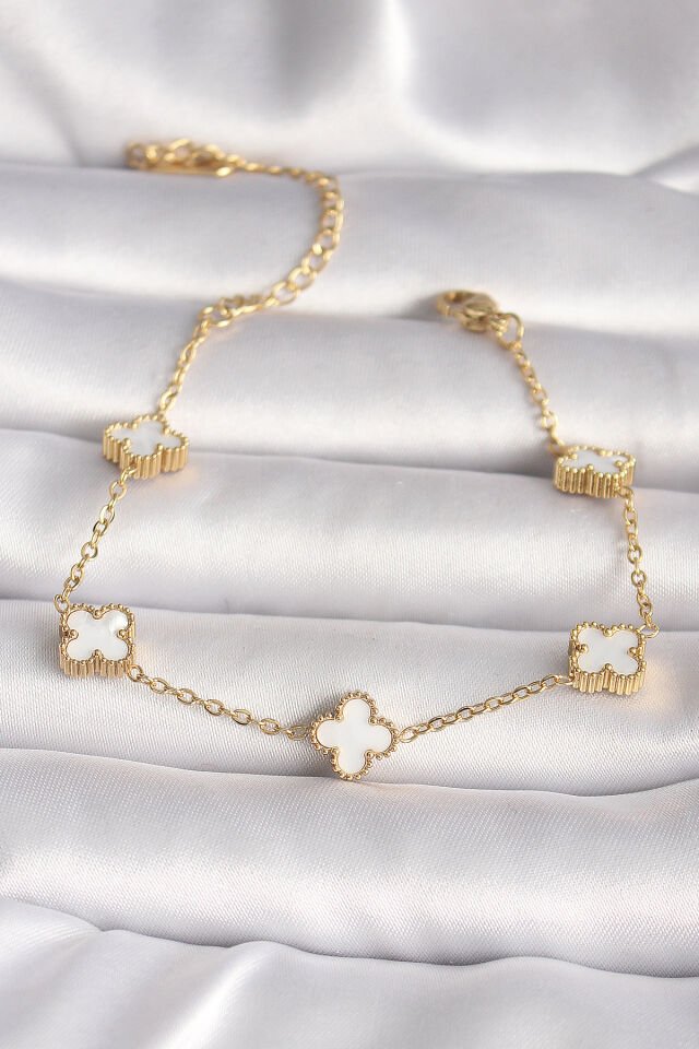 316L Çelik Gold Renk Baby Boy Yonca Model Kadın Bileklik - Lisinya