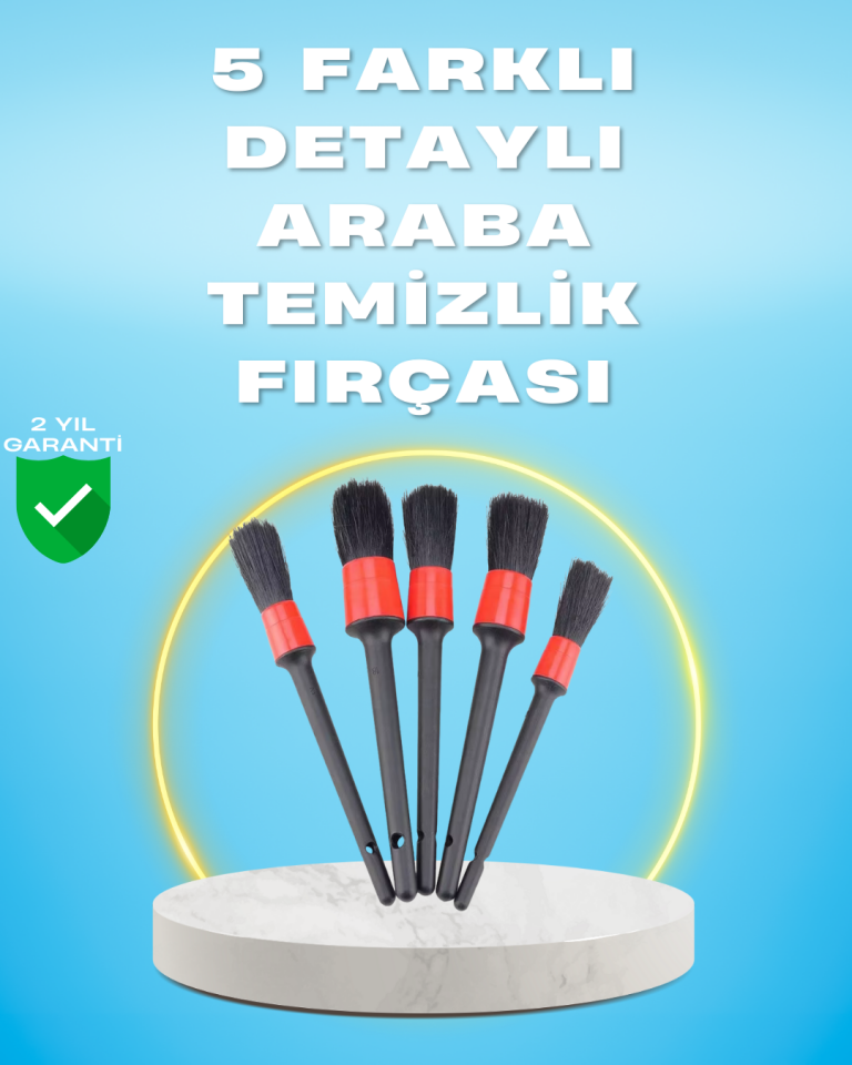 5'li Araba Temizlik Fırçaları-Farklı Boyutlu Fırçalarla Derinlemesine Temizlik - Lisinya