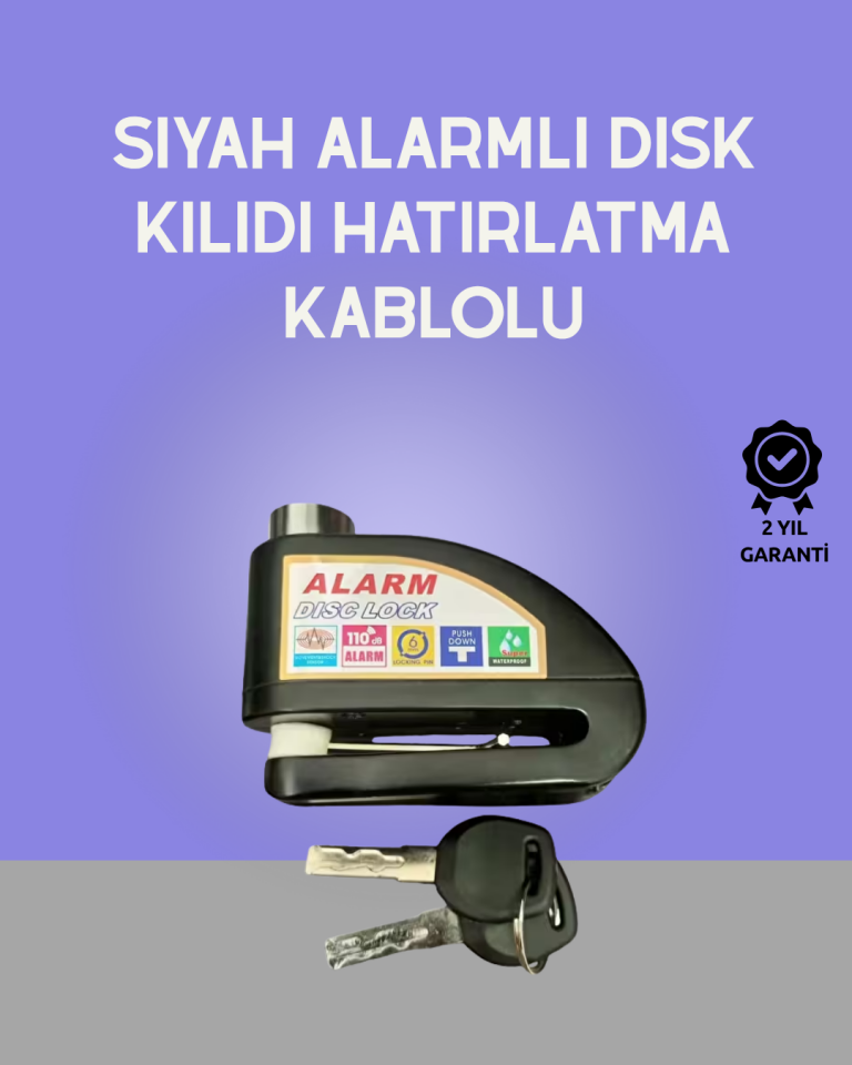 Yüksek Sesli 110dB Çelik Disk Kilidi Su Geçirmez - Lisinya