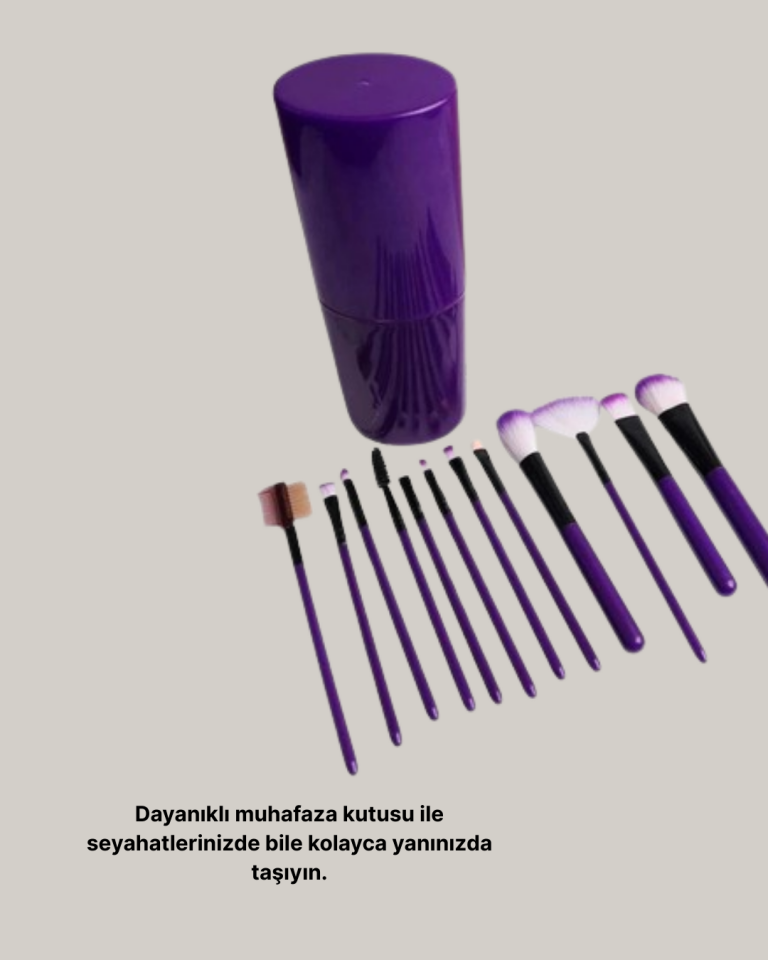 12’li Profesyonel Makyaj Fırça Seti Ultra Yumuşak Sentetik Kıllı - Lisinya