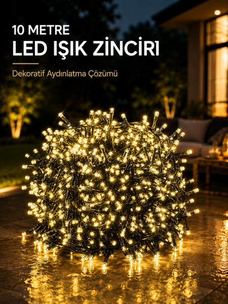 10 Metre Gün Işığı Led Işık Hafif ve Taşınabilir Özel Günler İçin - Lisinya