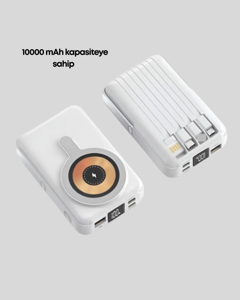 YamanHobi 22.5W Hızlı Şarjlı Manyetik Kablosuz Powerbank Beyaz