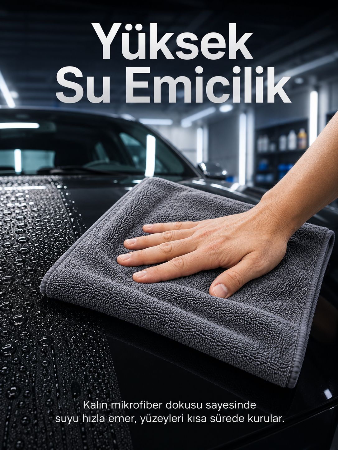 Mikrofiber Tank Bezi Araç İç ve Dış Temizlik İçin Çizmez Yumuşak Kurulama Bezi - Lisinya
