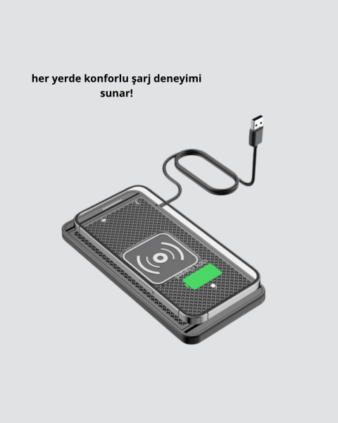 Manyetik Kablosuz Şarj Pedi 15W Hızlı Şarj Kaymaz Silikon Qi Destekli