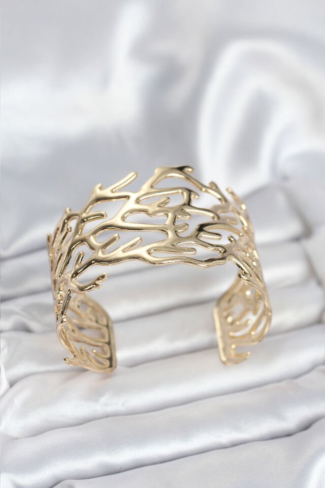 Pirinç Gold Renk Vintage Model Kadın Bileklik - Lisinya