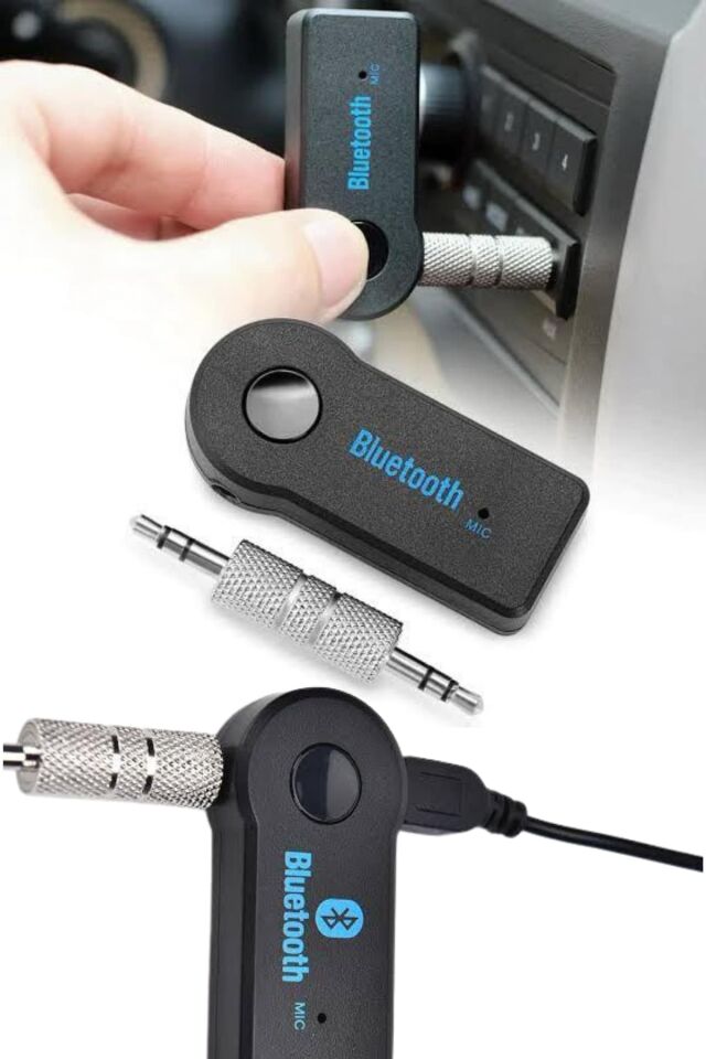 Tüm Cihazlara Uyumlu Bluetooth Aux Araç Kiti Siyah - Lisinya