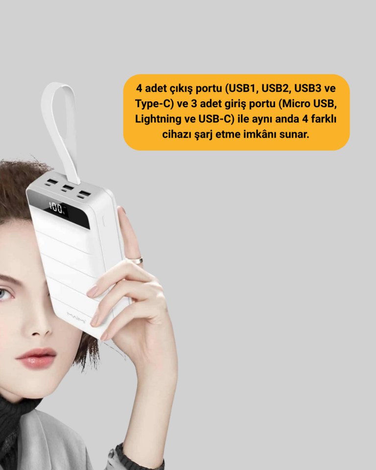 50000mAh LED Göstergeli Taşınabilir Şarj Cihazı - Lisinya
