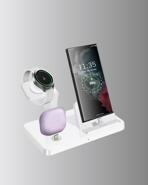 Kablosuz Şarj İstasyonu 4’ü 1 Arada iPhone Watch ve AirPods Uyumlu