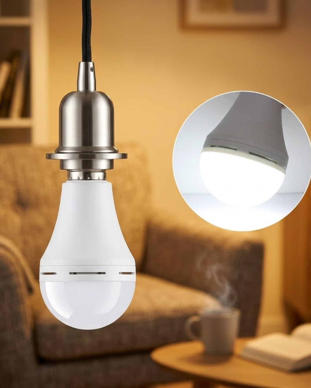 Elektrik Kesintisinde Yanan Şarjlı LED Ampul E27 6500K Güçlü Işık - Lisinya