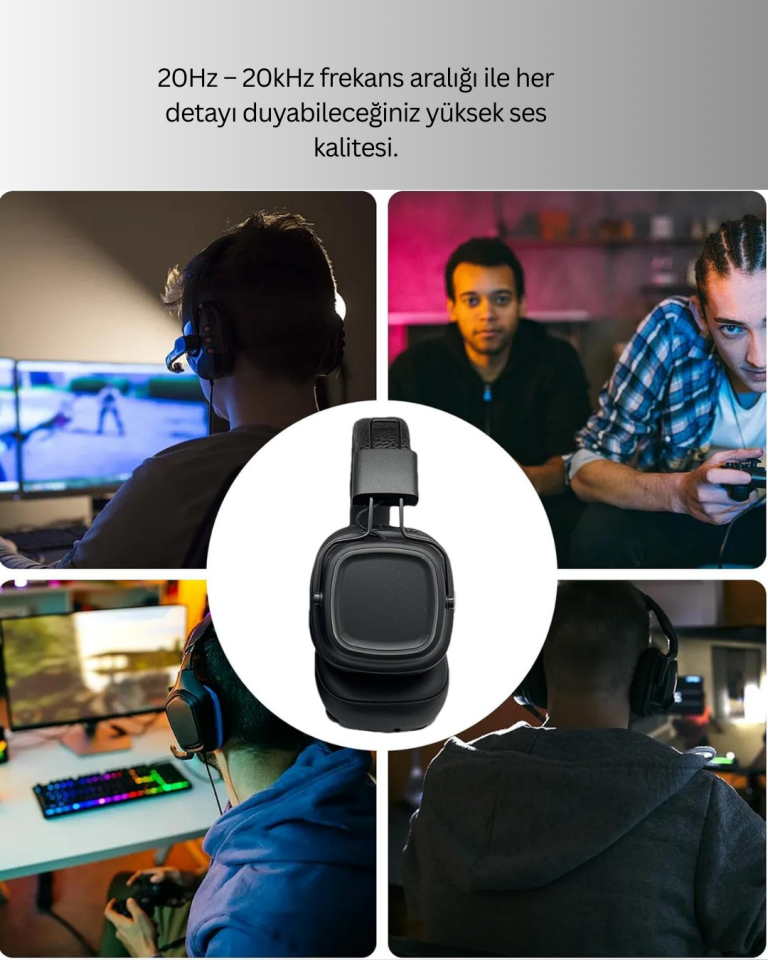 Deep Bass Destekli Kablosuz Katlanabilir Kulak Üstü Kulaklık - Lisinya