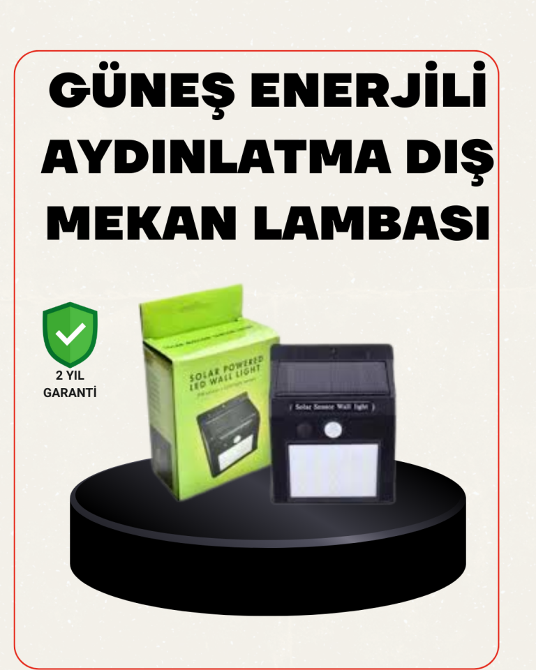 Bahçe ve Veranda İçin Güneş Paneli ile Otomatik Şarj Olan LED Duvar Lambası - Lisinya
