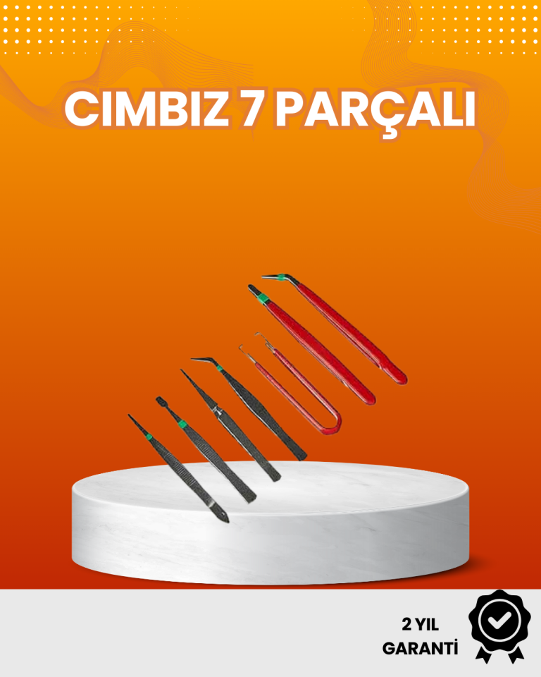 7’li Hassas Uçlu Cımbız Seti Antistatik ESD Kaplamalı Profesyonel - Lisinya