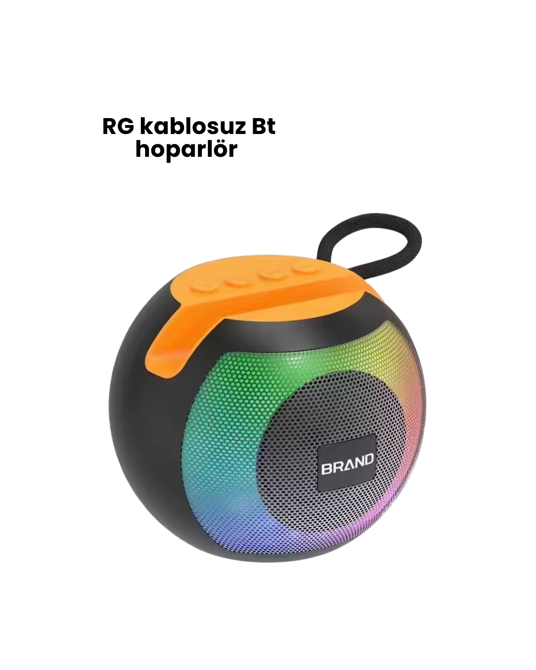 YamanHobi RGB Işıklı Bluetooth 5.0 Hoparlör 1200 mAh 8 Saat Turuncu