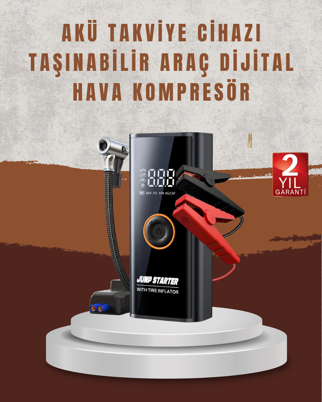 Çok Fonksiyonlu Araç Yol Yardım Kiti Jump Starter ve Lastik Pompası - Lisinya