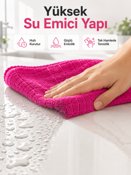 Mikrofiber Temizlik Bezi Cam, Ayna, Mobilya ve Tezgah İçin - Lisinya