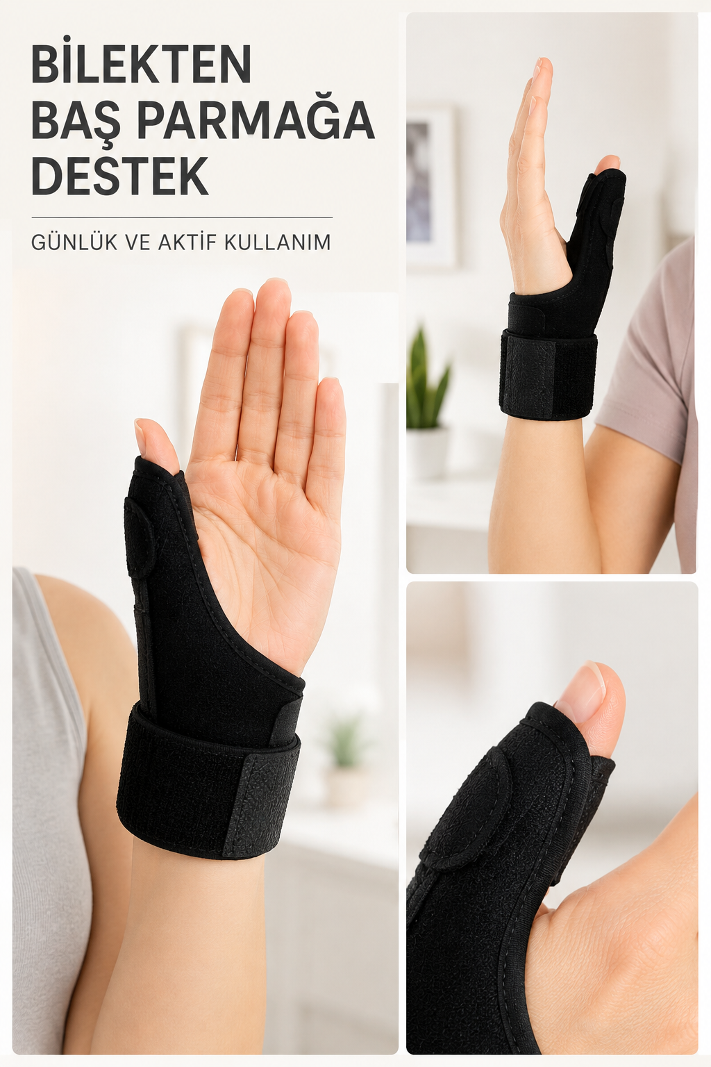 Metal Destekli El Bilekliği Ateli Başparmak Destekli De Quervain Bilek Desteği - Lisinya