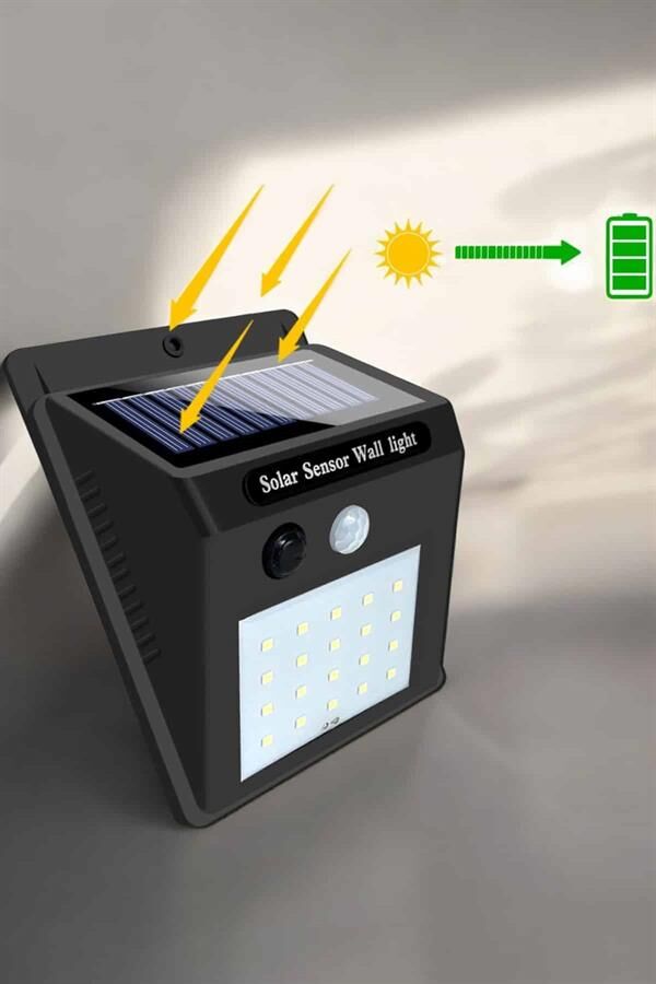 Güneş Enerjili Bahçe Lambası Solar Gece Aydınlatma Sensörlü Lamba - Lisinya