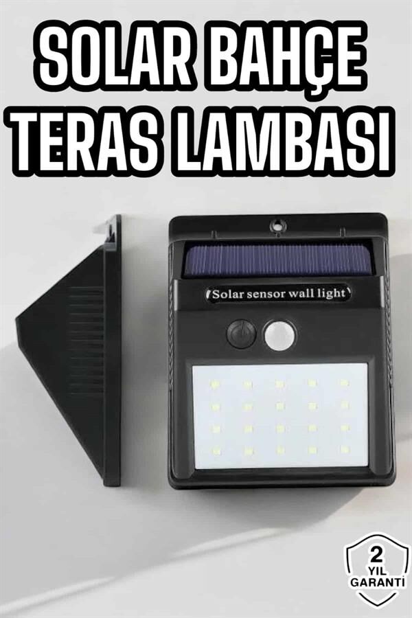 Güneş Enerjili Bahçe Lambası Solar Gece Aydınlatma Sensörlü Lamba - Lisinya