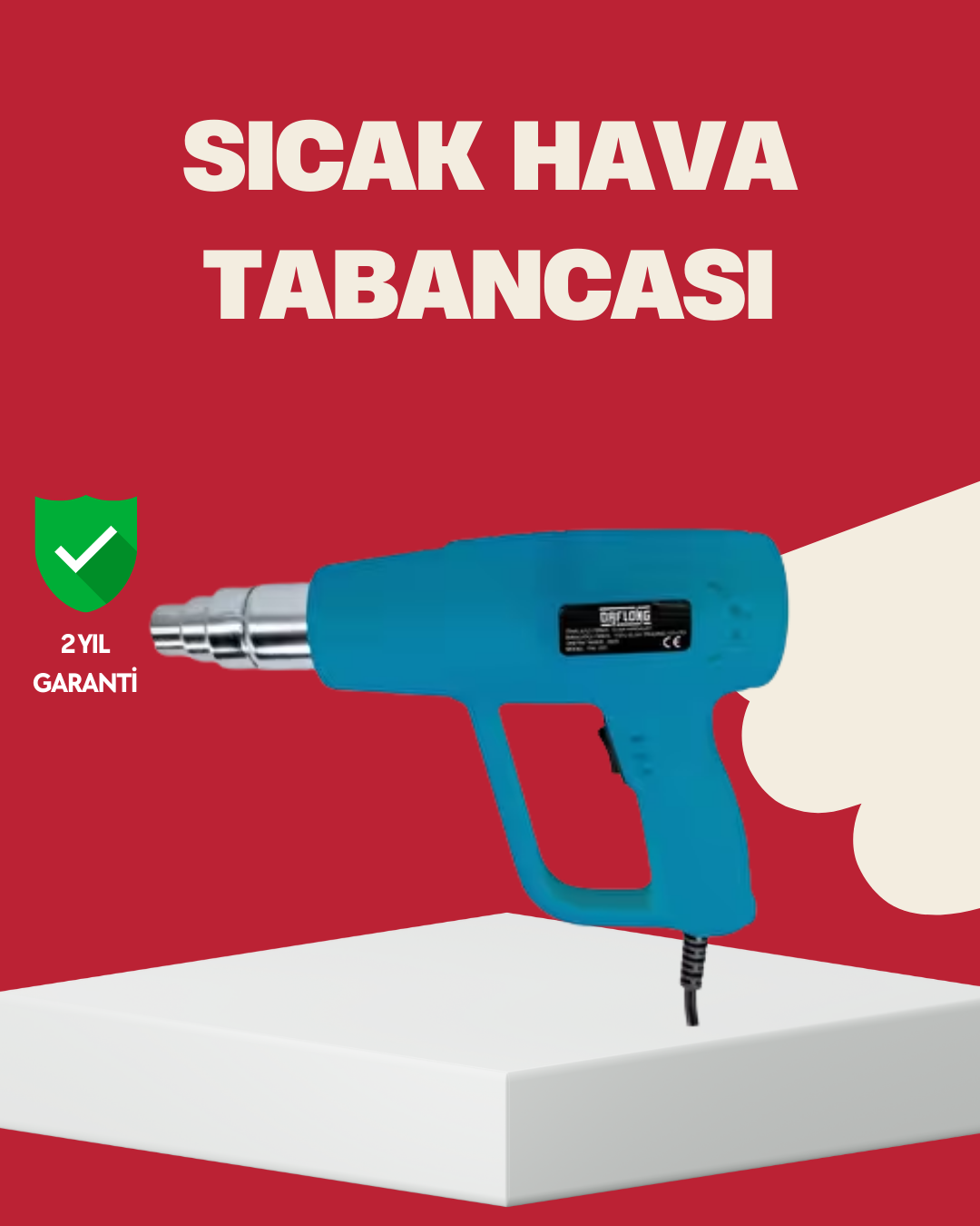 2 Kademeli Güçlü Sıcak Hava Tabancası 380° – 500° Isı Ayarı - Lisinya