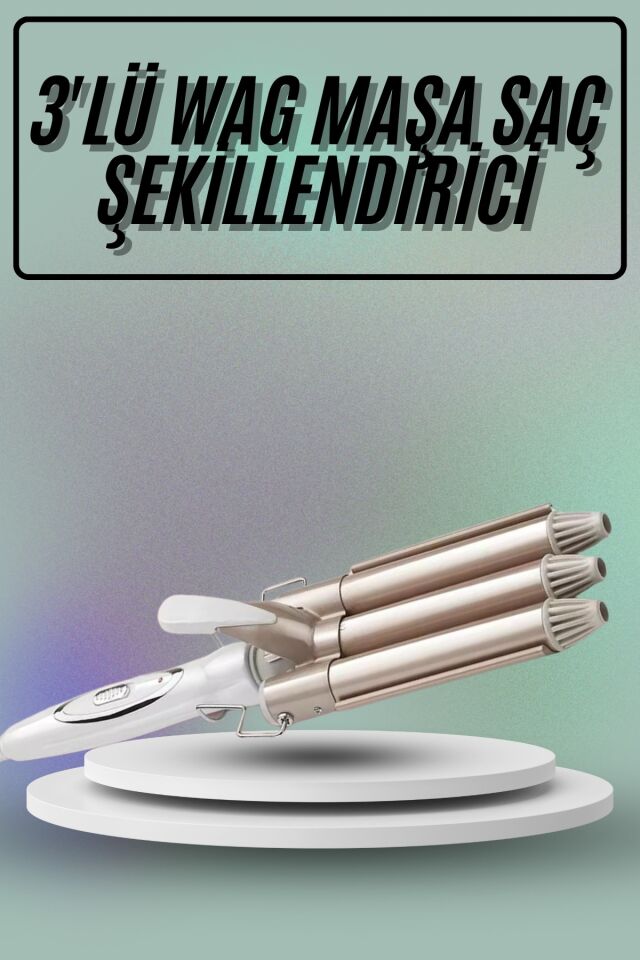 Saç Şekillendirici Wag Maşa Üçlü Yüksek Isı Ayarlı Seramik Kaplama - Lisinya