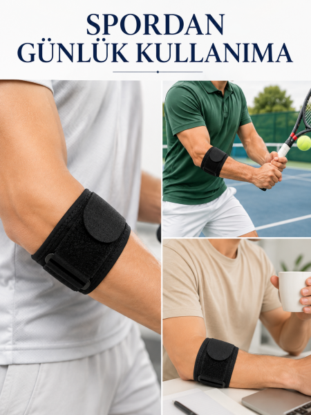 Epikondilit Bandajı Ayarlanabilir Tenisçi ve Golfçü Dirseği Destek Bandı - Lisinya