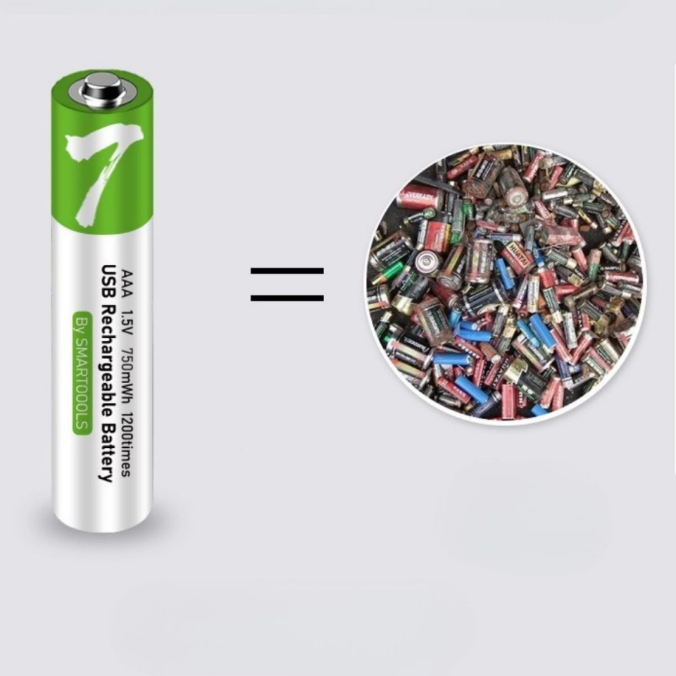 Type-C ile Şarjolabilen 4 lü AAA 1.5V Lityum İnce Şarjlı Kalem Pil 750 mAH Uzun Ömürlü ( Lisinya )
