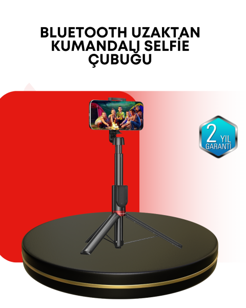 Dikey ve Yatay Çekim Destekli Selfie Stick Tripod - Lisinya