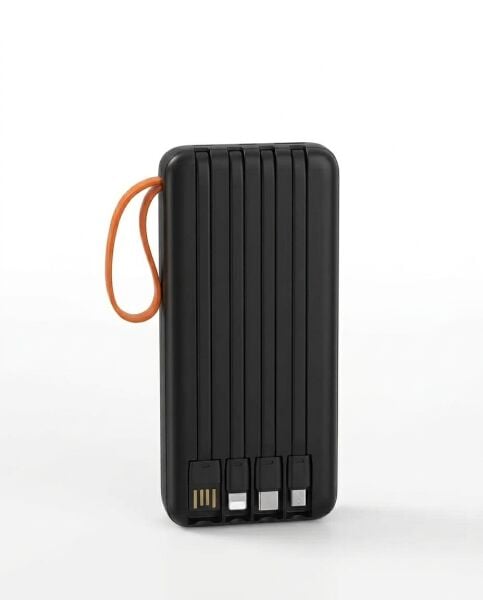 Dahili Çoklu Kablolu 20000 mAh Powerbank Dijital Pil Göstergeli Telefon Şarj Cihazı