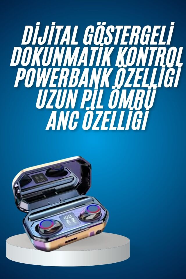 Yeni Nesil Bluetooth Kulaklık Uzun Pil Ömrü El Fenerli Dijital Şarj Göstergeli - Lisinya