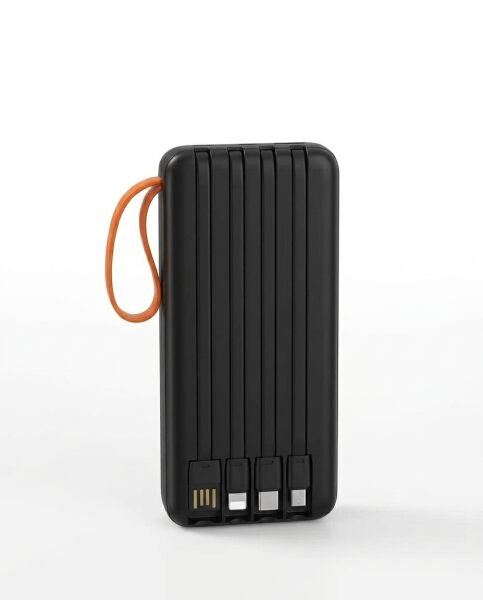 Telefon ve Mobil Cihaz Uyumlu 20000 mAh Powerbank Dahili Kablolu Dijital Göstergeli