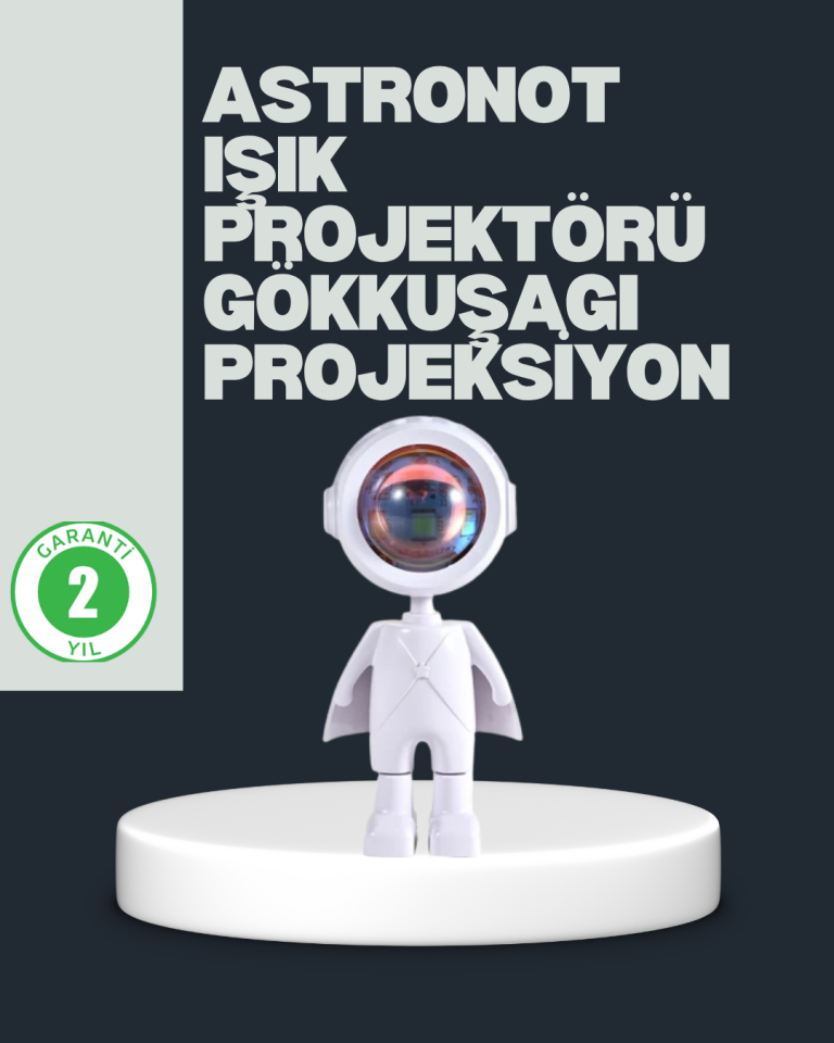 YamanHobi Astronot Gün Batımı Projeksiyon Lambası Şarjlı Dokunmatik LED Gece Lambası