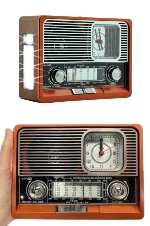 YamanHobi Nostaljik Vintage Radyo 2 Yıl İthalatçı Garantili Kahverengi