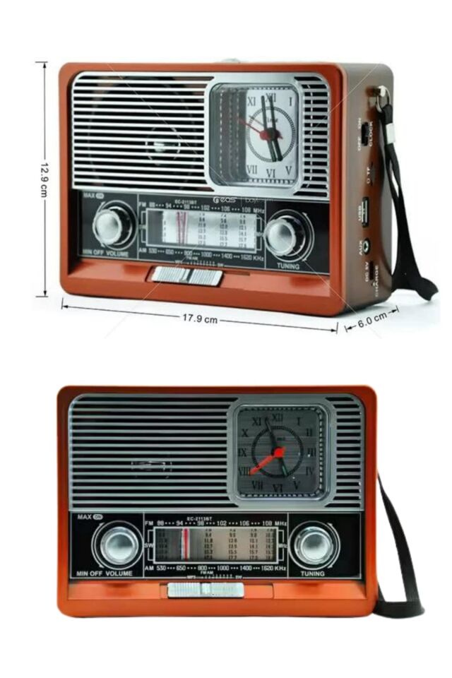 YamanHobi Nostaljik Vintage Radyo 2 Yıl İthalatçı Garantili Kahverengi