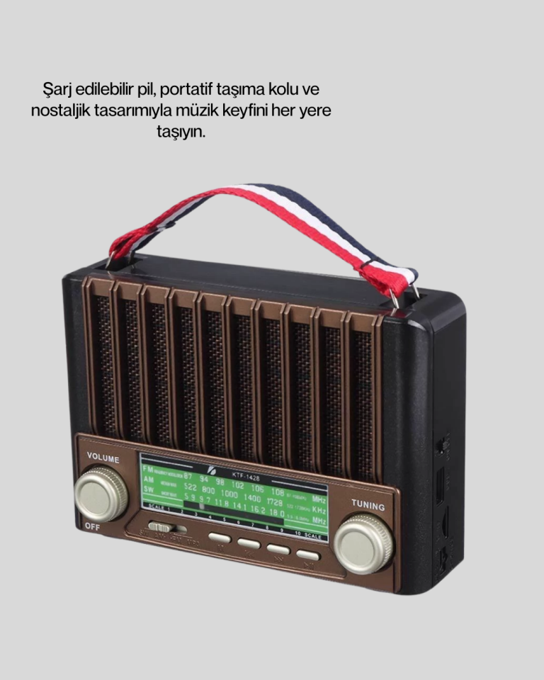 Güneş Enerjili Taşınabilir Radyo ve Bluetooth Hoparlör Çok Fonksiyonlu - Lisinya