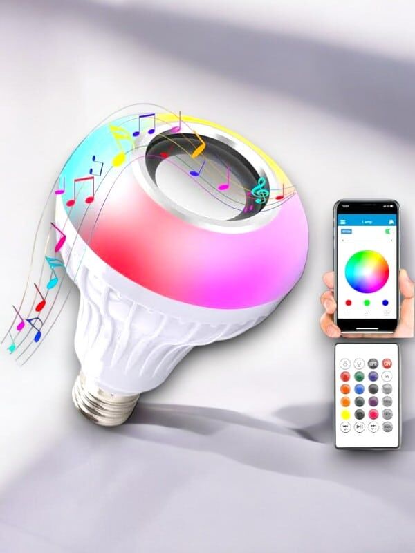 YamanHobi E27 Bluetooth Hoparlörlü RGB LED Ampul Uzaktan Kumandalı Beyaz