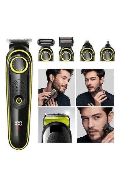 Saç Sakal Vücut Tıraş Makinesi 5in1 Kablosuz Burun Kulak Tıraş Makinesi - Lisinya