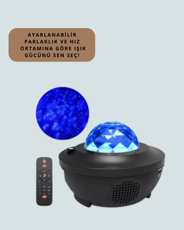 Bluetooth & USB Müzik Çalar Gece Lambası – 50 m² Kapsama, Uzaktan Kumanda - Lisinya